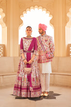 Load image into Gallery viewer, Couple Matching Magenta Pink Anarkali and Sherwani With Beads And Sequins Work