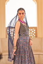Load image into Gallery viewer, Couple Matching Royal Blue Wedding Wear Silk Anarkali Suit and Sherwani With Beads And Sequins Work