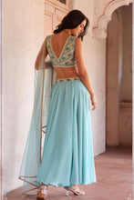 Load image into Gallery viewer, Light Blue Lehenga Choli With Hand Embroidery Blouse &amp; Duppata