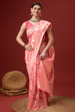 Load image into Gallery viewer, Pink Woven Ethnic Motifs Organza Silk Saree
