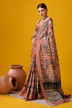 Load image into Gallery viewer, Brown Fancy Cotton Print Saree