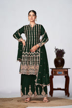 Load image into Gallery viewer, Black Chinon Readymade Salwar Suit